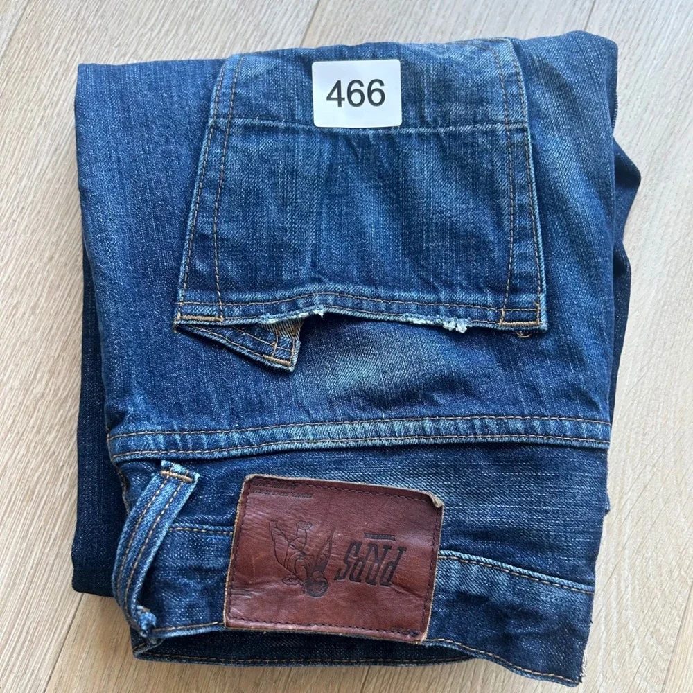PRPS Barracuda Straight Leg Jeans 30 Japanese Denim Leather Patchwork Upcycled
